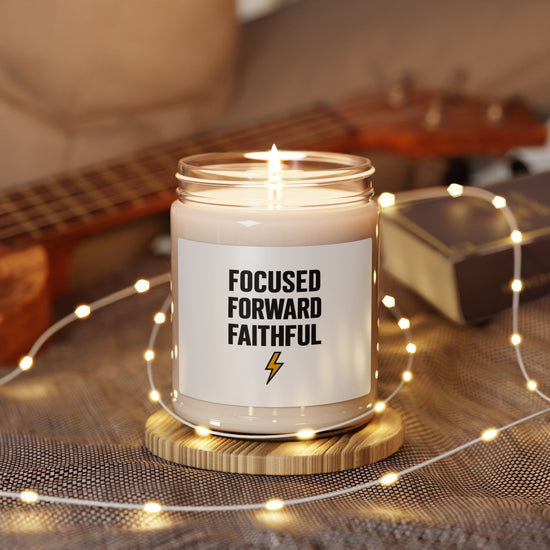 Focused Forward Faithful Soy Candle — 9oz Inspirational Scented Candle