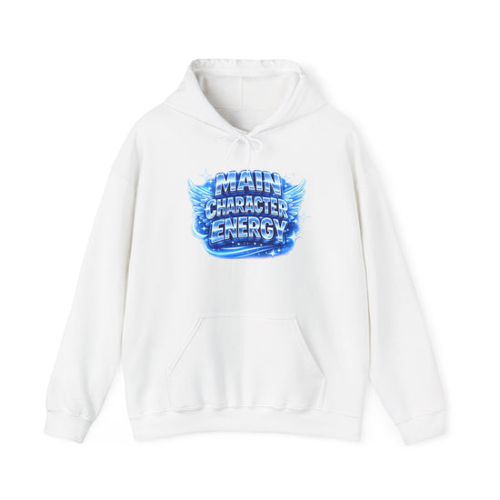 Main Character Energy Hoodie — Blue Icy Graphic Sweatshirt
