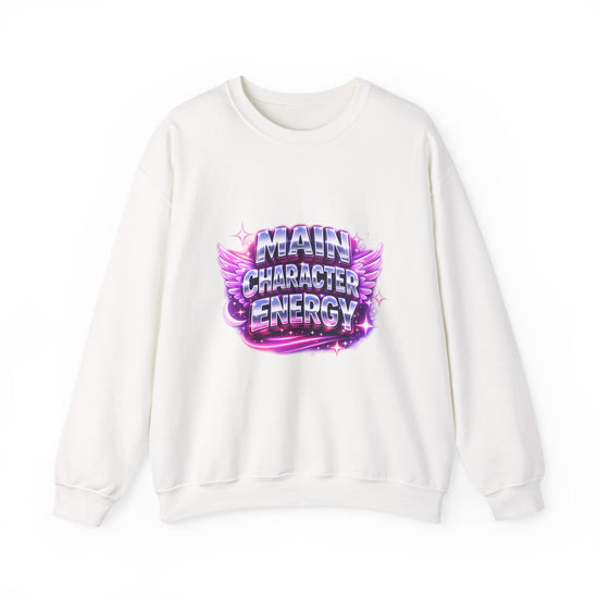 Main Character Energy Sweatshirt — Retro Sparkle Graphic Crewneck