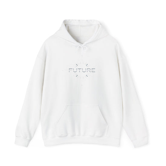 FUTURE minimalist Chrome logo Hoodie - Cyber Y2K Minimal - Sleek metallic
