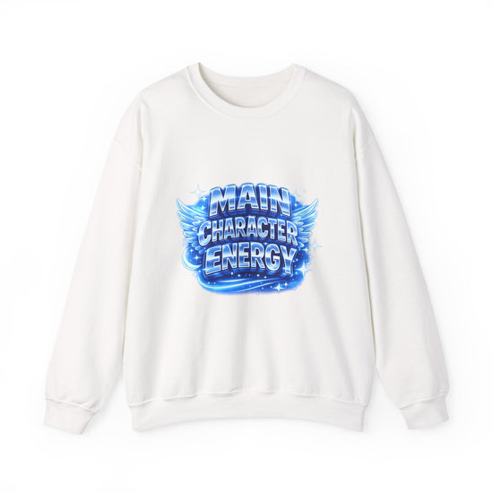 Main Character Energy Crewneck Sweatshirt – Bold Blue Graphic Pullover