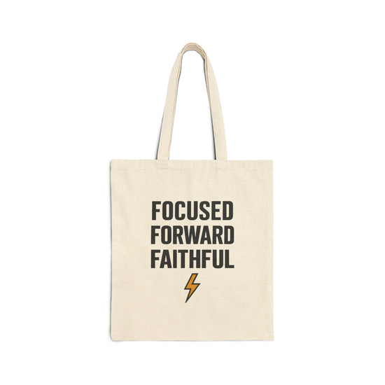 Canvas Tote Bag — "Focused Forward Faithful" Inspirational Cotton Market Tote
